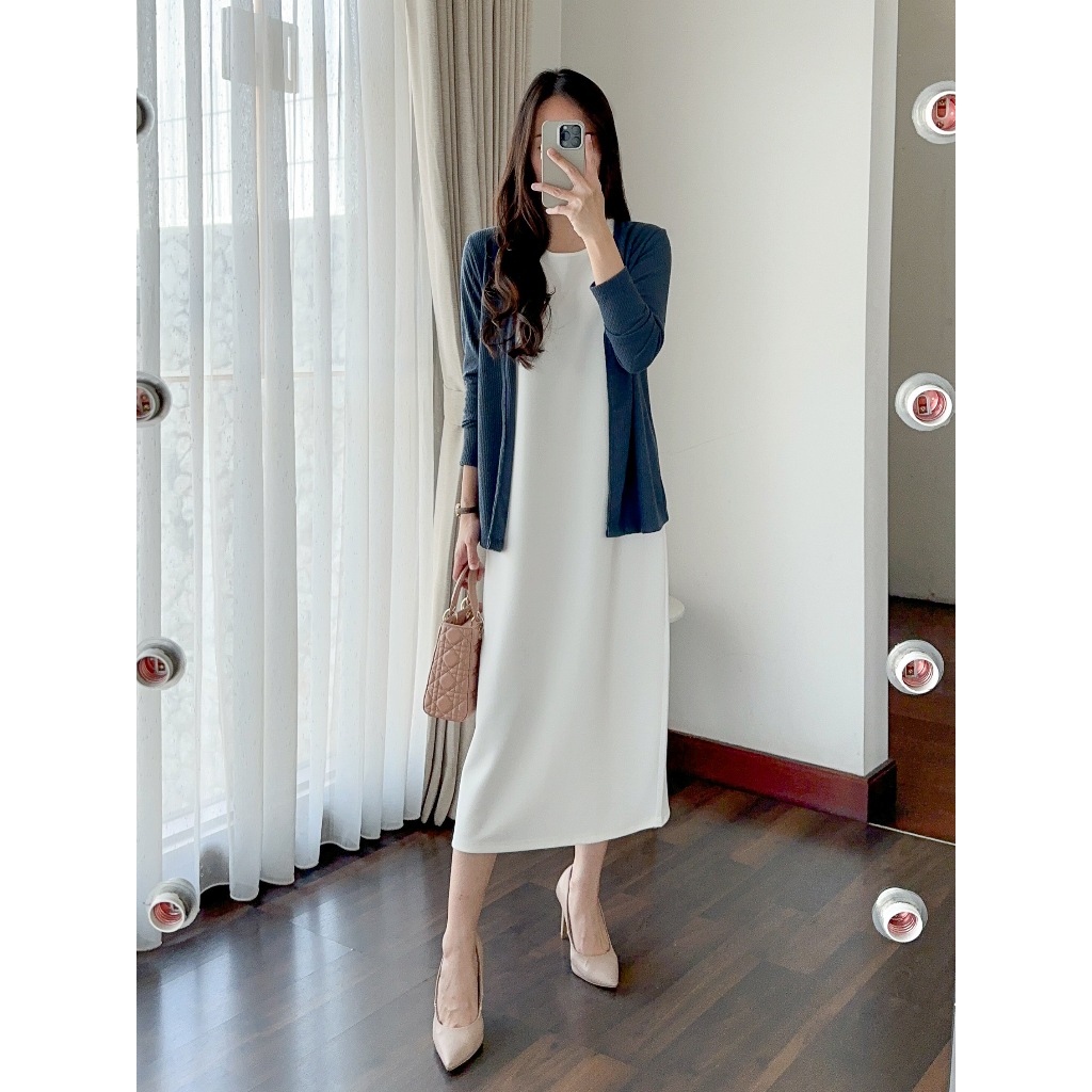 Zy maja fashion house laura dress 115 cm loose dress inner dress casual dress santai cream dll