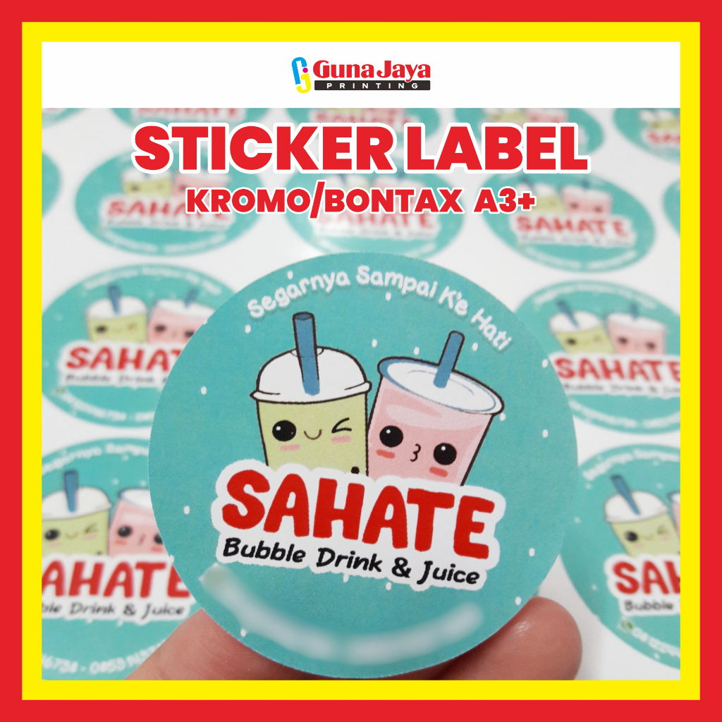 

STICKER LABEL MAKANAN STICKER LABEL MINUMAN STICKER LABEL MAKANAN MINUMAN STICKER LABEL KEMASAN CUSTOM A3 PRINT & CUT KISS