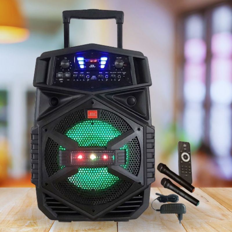 Speaker Portable JDL QV-12 Bluetooth 12Inch , 2 Mic Wireless