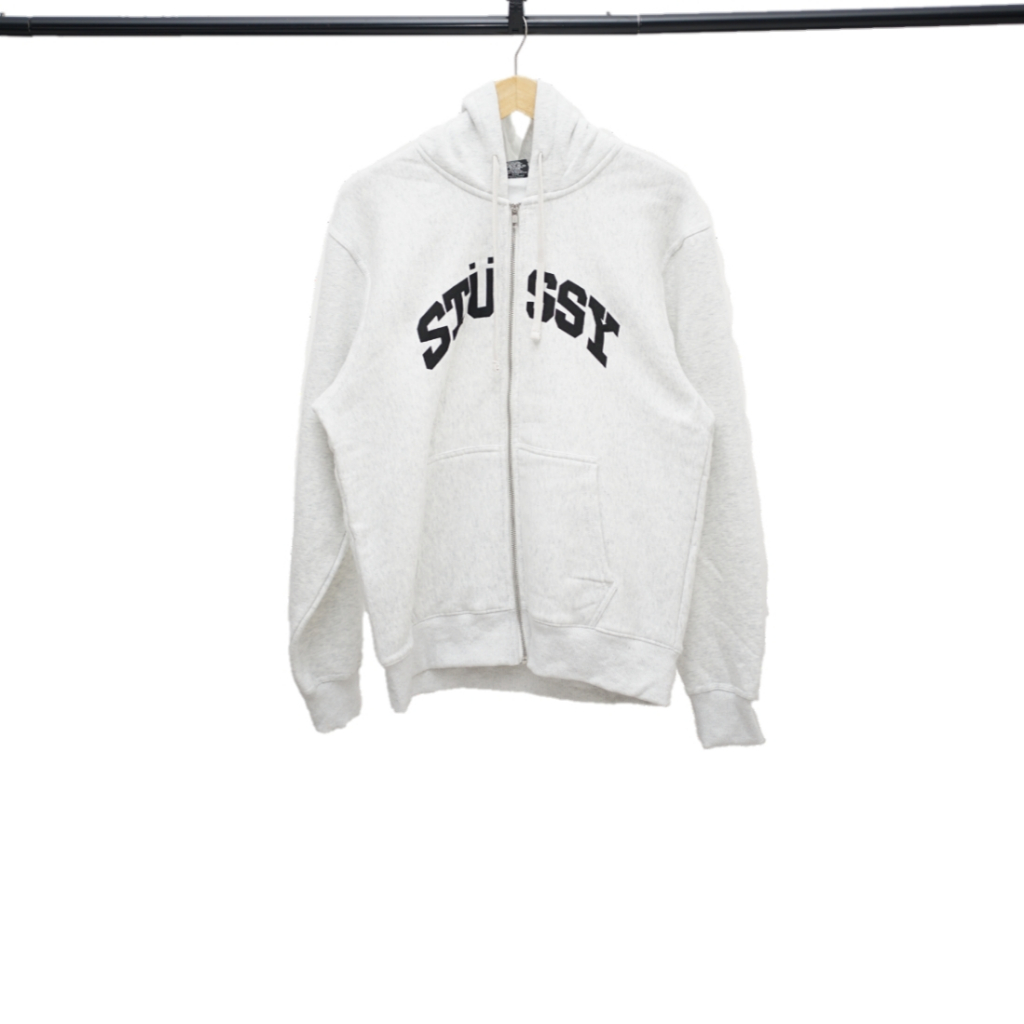 STUSSY Grey Sport Zip Hoodie Authentic / Jaket Branded Stussy Original