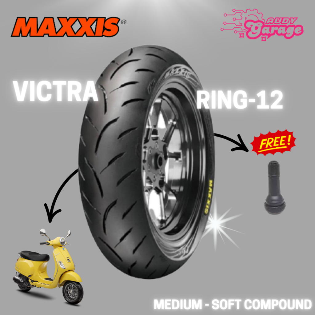 Ban Vespa matic Primavera Sprint Maxxis Victra 110/70 120/70 130/70 ring 12 Tubeless