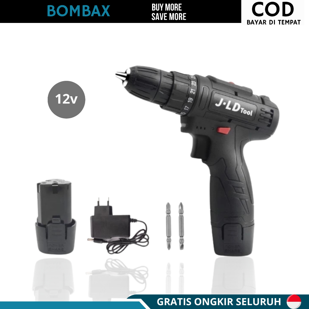bor cordless jld 12s bor baterai 12vsatubaterai bor cordless driver JLD Terlaris