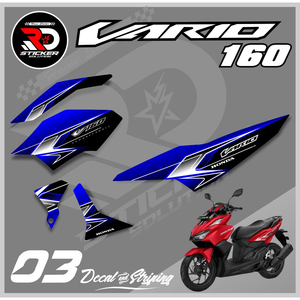 STRIPING MOTOR MURAH VARIO 160 STICKER MOTOR KEREN MOTIF VARIO 160 03