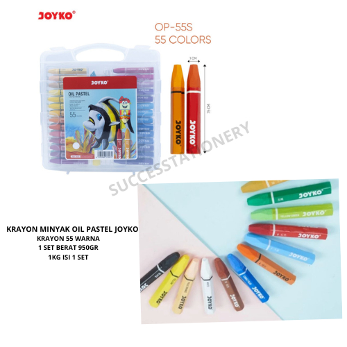 

CRAYON JOYKO OP-55s / OIL PASTEL 55 WARNA MEREK JOYKO 1 SET ISI 55 WARNA