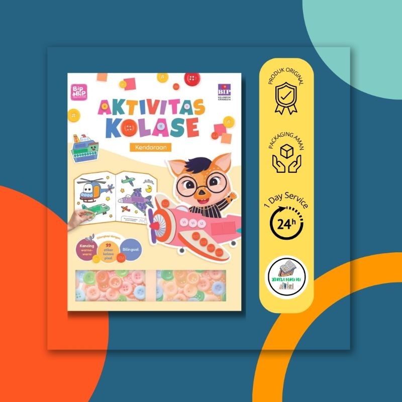 Buku Edukasi Anak Seri Aktivitas Kolase Bip Bip & Sahabat Nusantara Kendaraan (Tim Bip)