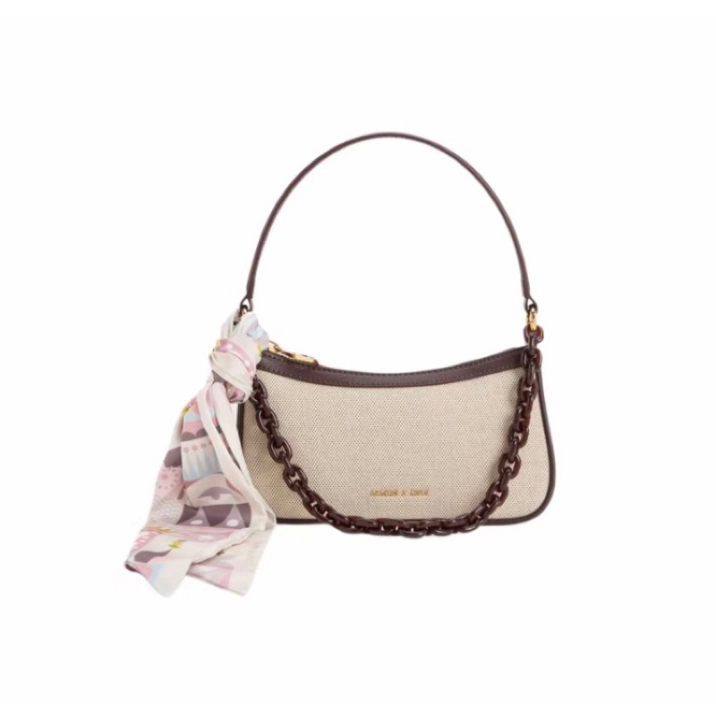 Alcott Scarf Chain Link Shoulder Bag Selempang Charles and Keith official store