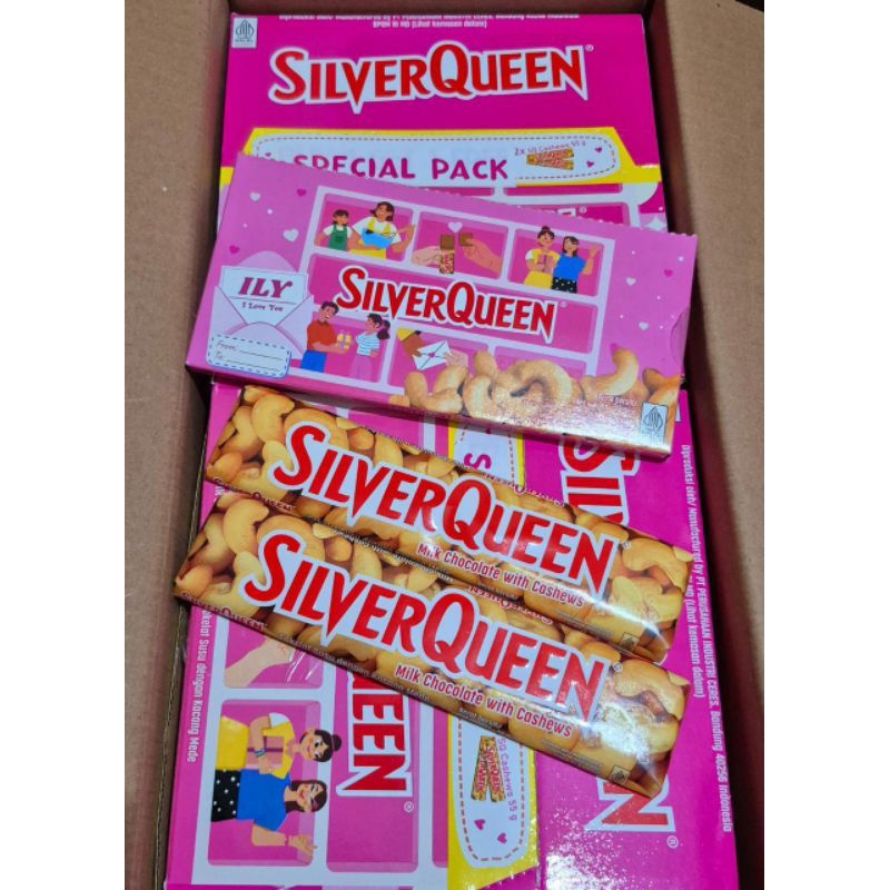

coklat Silverqueen spesial pack free kartu ucapan isi 2x55gram coklat Silverqueen edisi valentin
