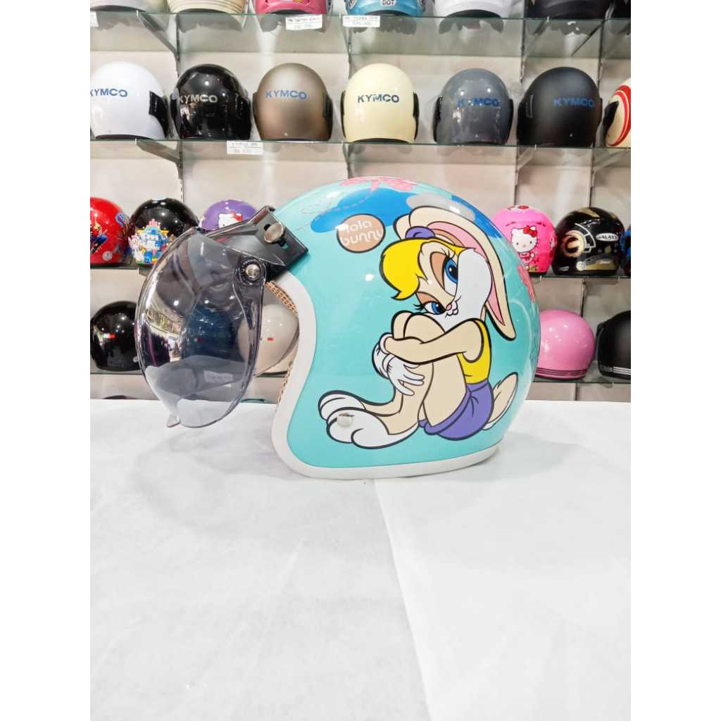 HRV Helm Bogo Anak Standar Karakter Lola Bunny Tosca Glossy Standar Keamanan SNI CODPackKardusBubble