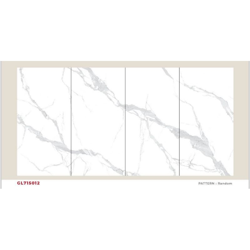 

GRANIYE MERK VICENZA SERI DIGITAL GLAZED SERIES KODE GL715012 UKURAN 75X150 WARNA PUTIH MARMER PERMUKAAN TEKSTURE GLOSSY