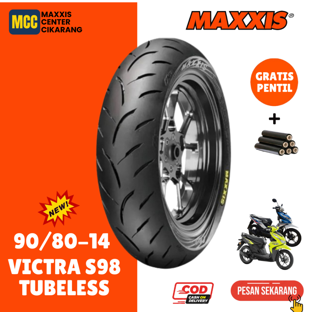 MAXXIS VICTRA 90 / 80 -14 / BAN MAXXIS 90/80-14 TUBELESS BAN LUAR / BAN MATIC / BAN VARIO / BAN BEAT