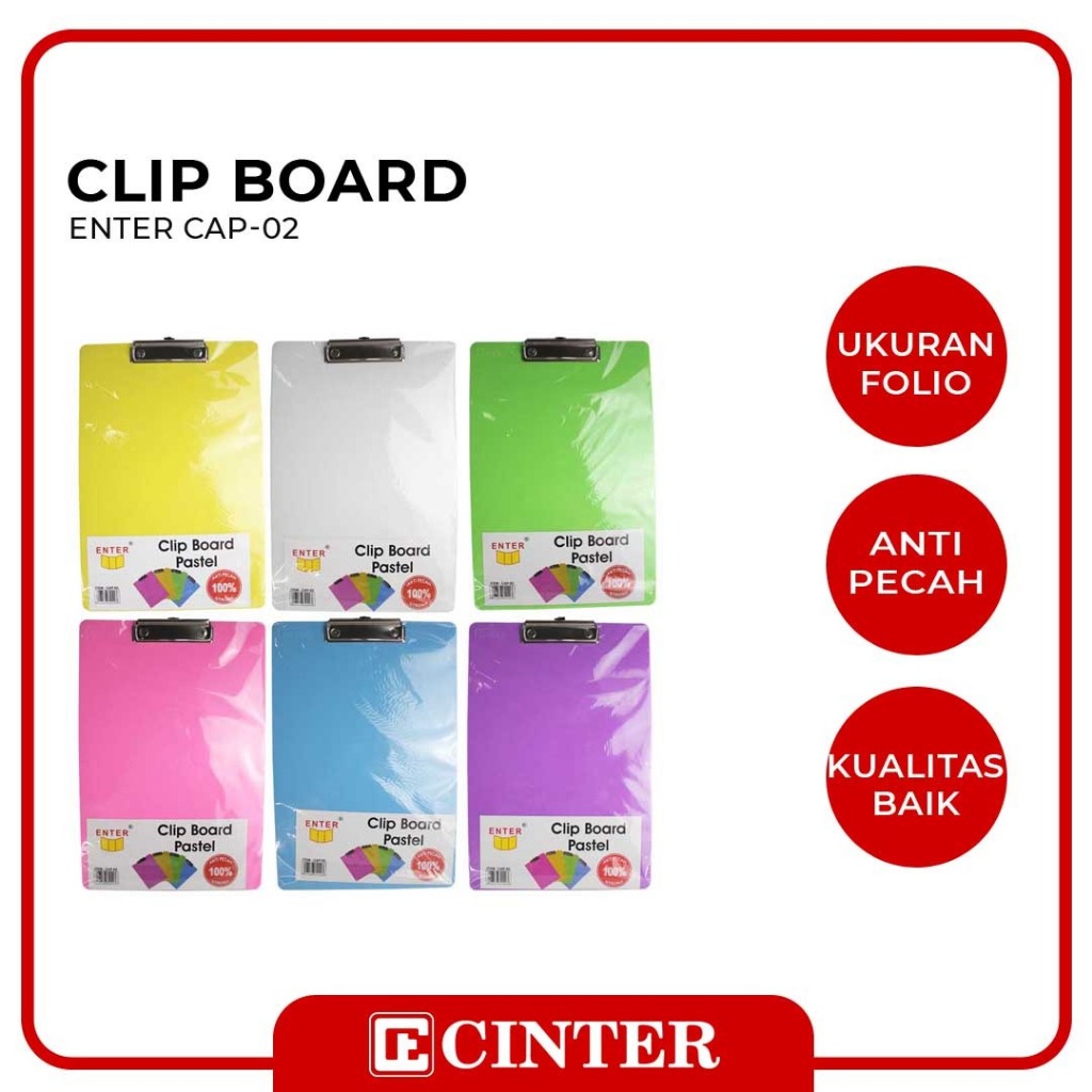 

ENTER - PAPAN UJIAN / PAPAN JALAN / PAPAN TALLY BAHAN PLASTIK CAP-02 WARNA PASTEL