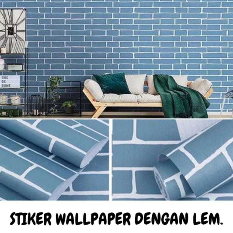 WALLPAPER DINDING MOTIF BATA BIRU