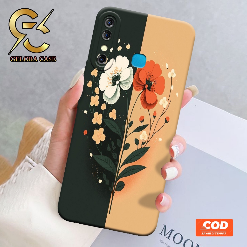 Softcase Infinix Hot 8 - Geloracase - Casing Infinix Hot 8 - Motif case Bunga -Infinix - Softcase In