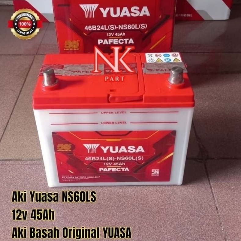 Aki Mobil Yuasa NS60LS PF 46B24LS 12v 45Ah Accu Basah Original YUASA