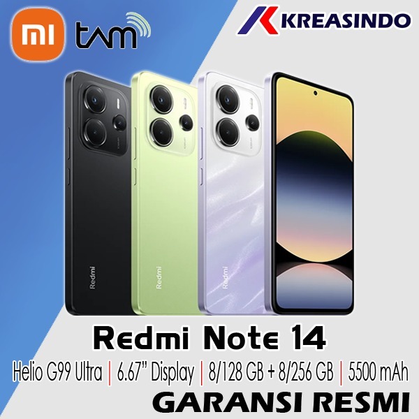 XIAOMI REDMI Note 14 4G NFC 8/128 8/256 Ram 8GB Internal 128GB 256GB AI Crafted Garansi Resmi