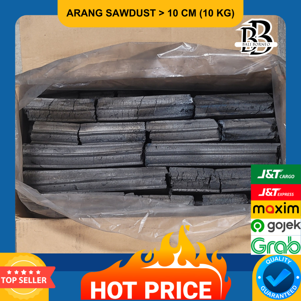 Arang Briket Grade AB, Arang Briket Tanpa Asap, Arang Briket BBQ Export Quality, Sawdust Briquette B