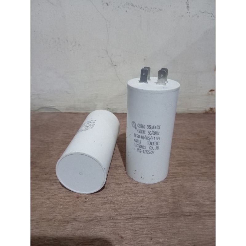 kapasitor CBB60 35UF 450VAC 50/60Hz kaki 4
