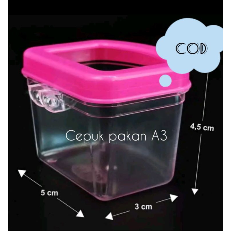 NEW CEPUK PAKAN BURUNG PERKUTUT TIPE A3 BAHAN PLASTIK ANTI TUMPAH TEBAL COD