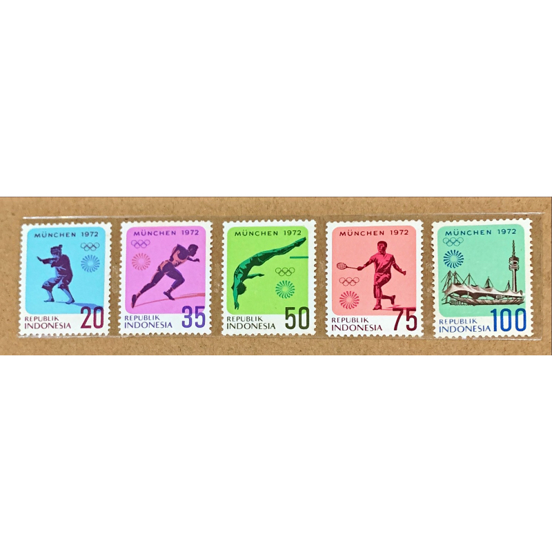 

(BA) PRANGKO INDONESIA 1972 OLIMPIADE KE XX MUENCHEN 5V SERIES MNH.