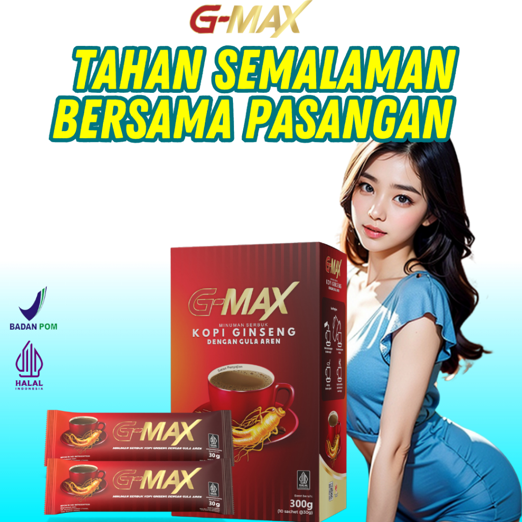 

G-MAX Minuman Kopi Stamina Tahan Lebih Lama Pria Dengan Gingseng Merah Original Coffe G max