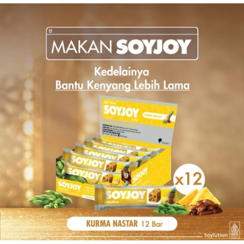 

Soyjoy Snack Bar Kedelai KURMA NASTAR, Isi 1 Box : 12 Bar