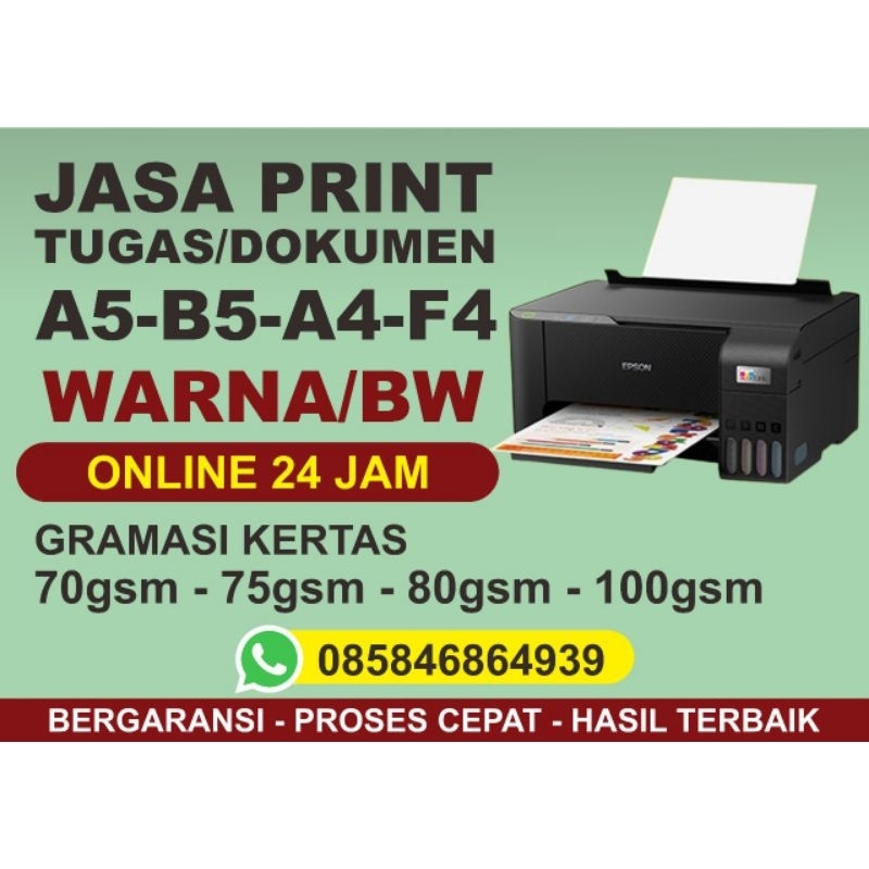 

Jasa Print A5-B5-A4-F4 Warna/BW Online 24 Jam