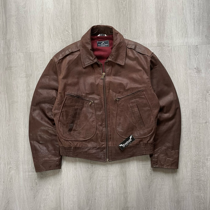 Montereggi Point Vintage Italy Leather Jacket