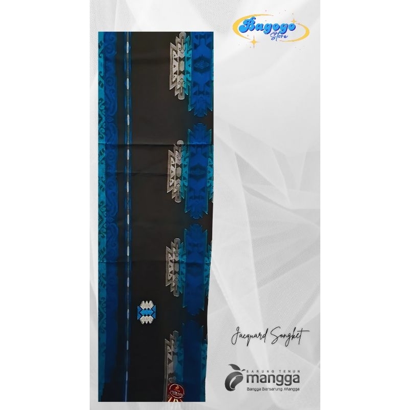 Sarung Mangga Premium Jacquard Songket Hitam JAC01