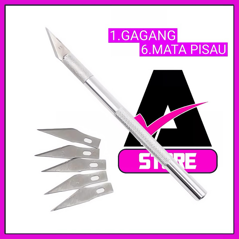 

PISAU UKIR / KNIFE ART + REFILL MATA PISAU 5PCS