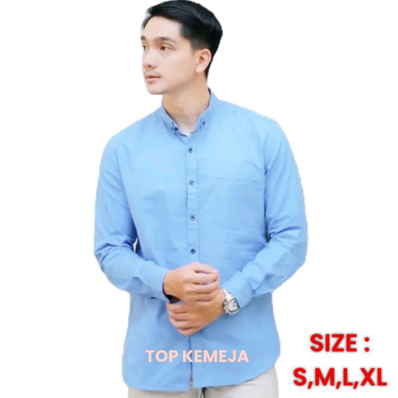 Kemeja soft blue pria Kemeja biru muda pria Kemeja soft blue pria lengan panjang Kemeja biru muda pr