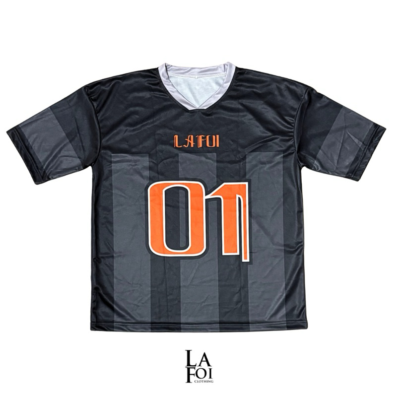 LAFOI - Kaos Jersey Oversize Pria Wanita Unisex Kaos Olahraga Jersey Football Oversize ‘Orange 01’