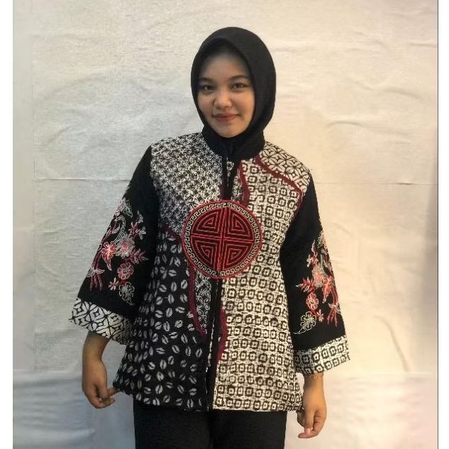 Blouse Batik Atasan Wanita Bordir Terbaru Model Modern Motif Terlaris Exclusive Baju Kantor