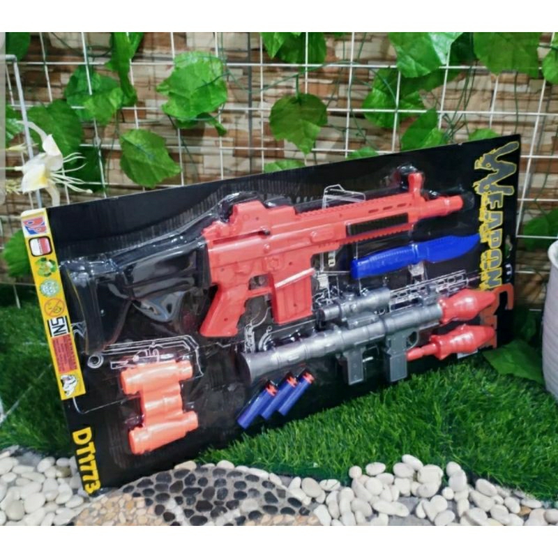 GDM - Mainan set tembakan AKM117 Dan roket nerf anak laki laki besar