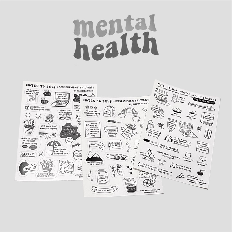 Sticker Notes to Self for Journaling Mental Health