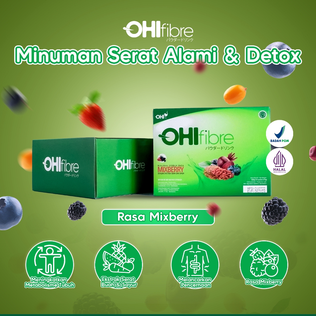 

OHIfibre 2 Budling isi 30 sct I Detox IMinuman Fiber Tinggi Serat Rasa Mix Berry