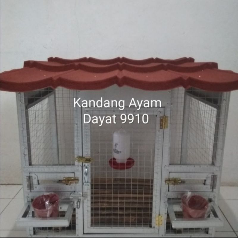 Kandang ayam + atap genteng merah
