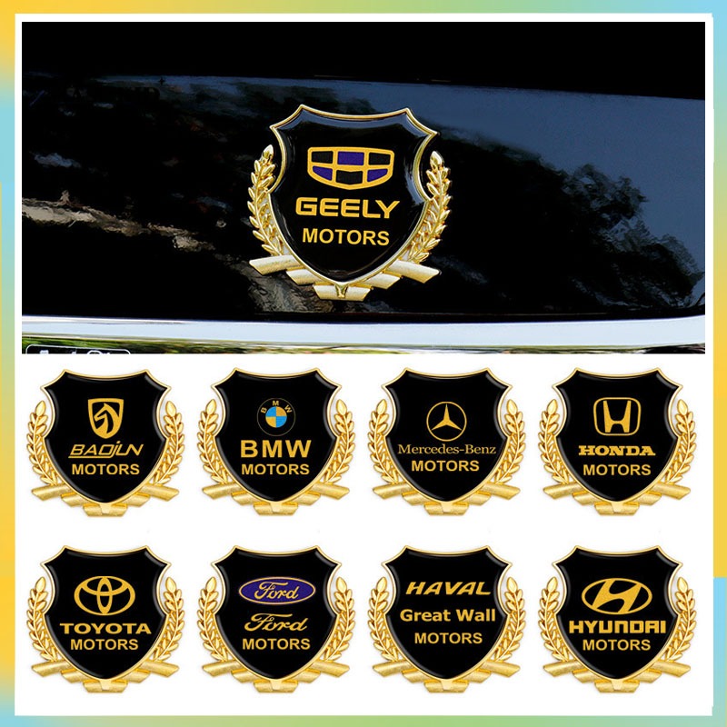 Logo Stiker Emblem Mobil Logam stiker mobil Eksterior mobil Stiker Telinga Gandum Logam Logo Stiker