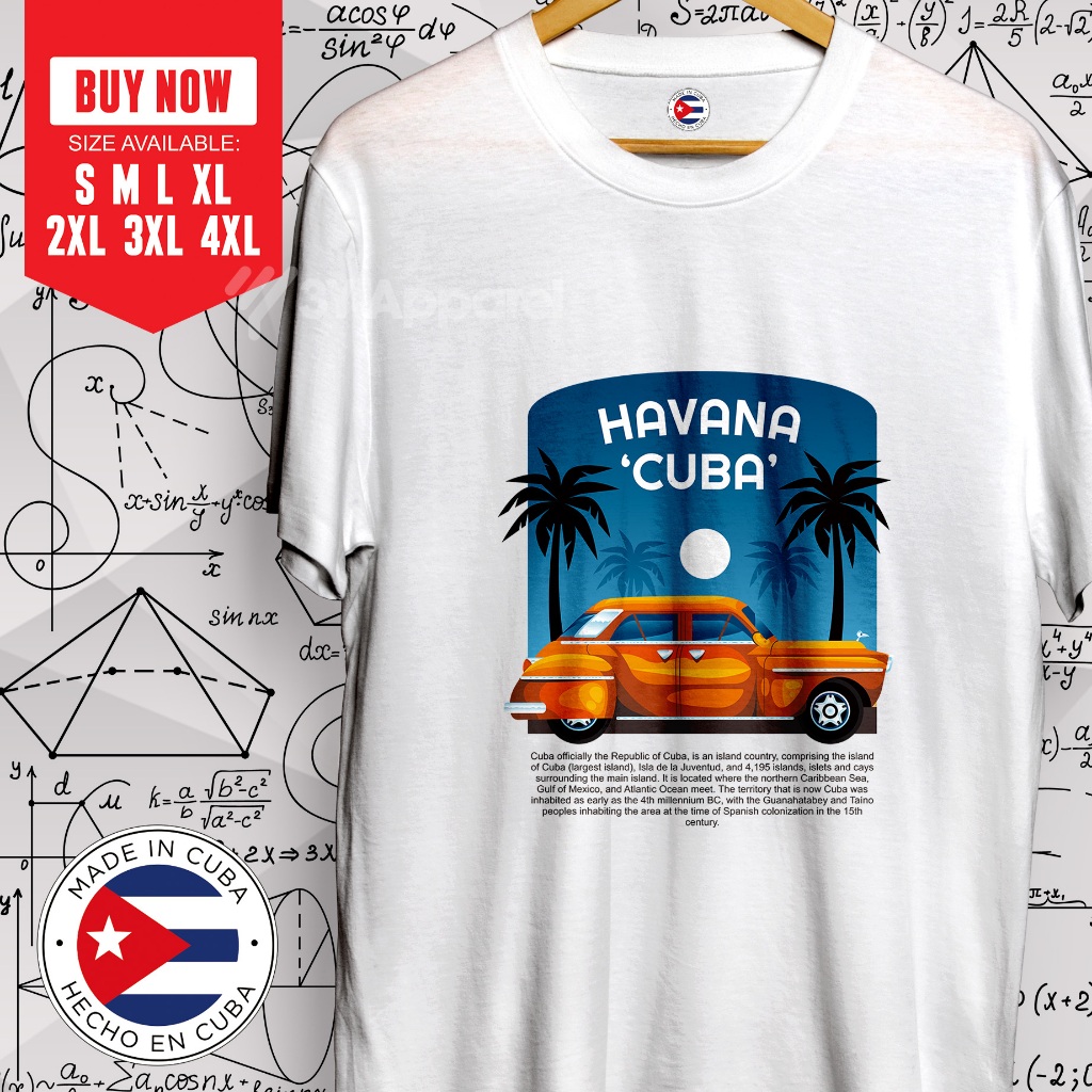 KAOS CUBA OLEH-OLEH LIBURAN KUBA HAVANA CERUTU TOBACO KARIBIAN KELILING DUNIA / 3Y APPAREL / PRIA WA