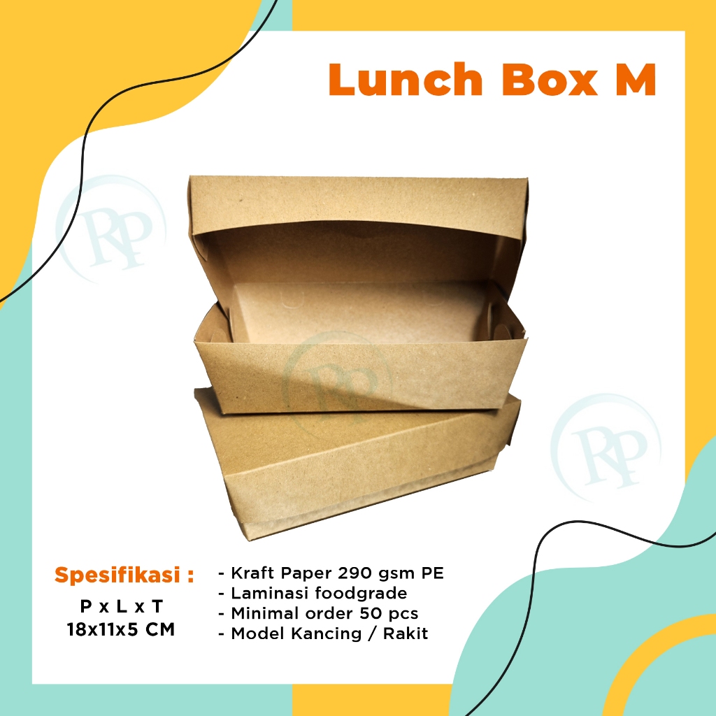 

Kraft Paper Lunch Box Kotak Kemasan 290 gram laminasi