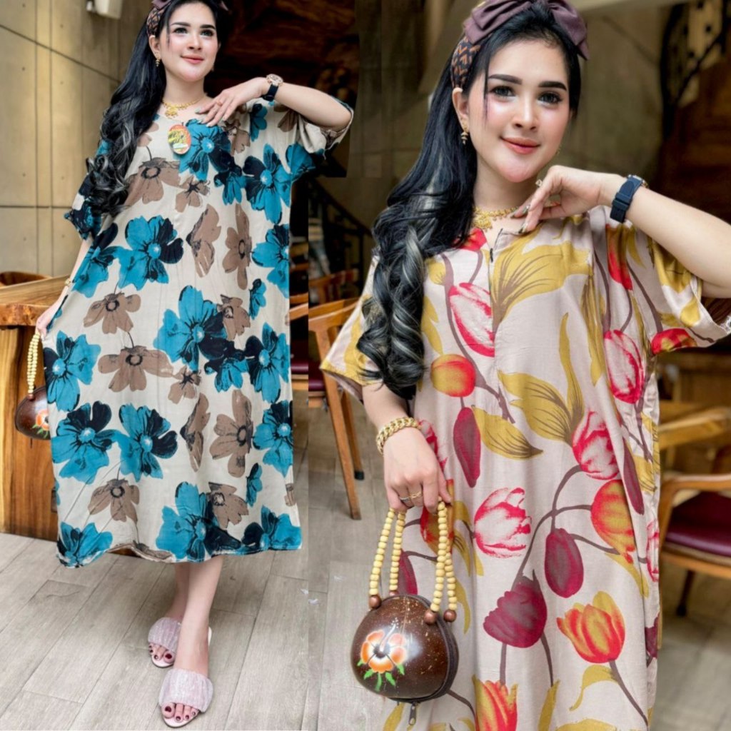DASTER JUMBO BUSUI MOTIF TAMARA TULIP RESLETING DEPAN UKURAN LD 130 CM PB 115 CM BUSUI BAHAN RAYON H