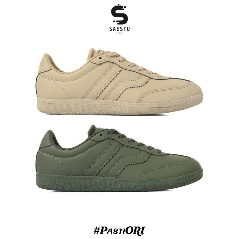 Piero Grand London Mono Pack - Olive dan Khaki || Sepatu Kasual Sneakers Original Sale