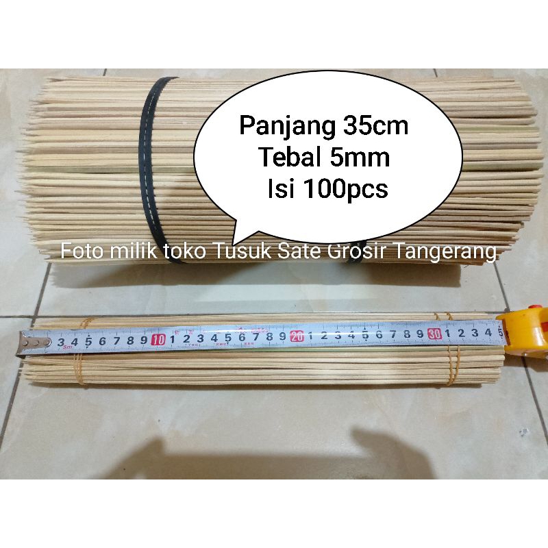 Tusuk Sate Panjang 35cm tebal 5mm Runcing & Tumpul//Tusuk Sate Seafood Serbaguna