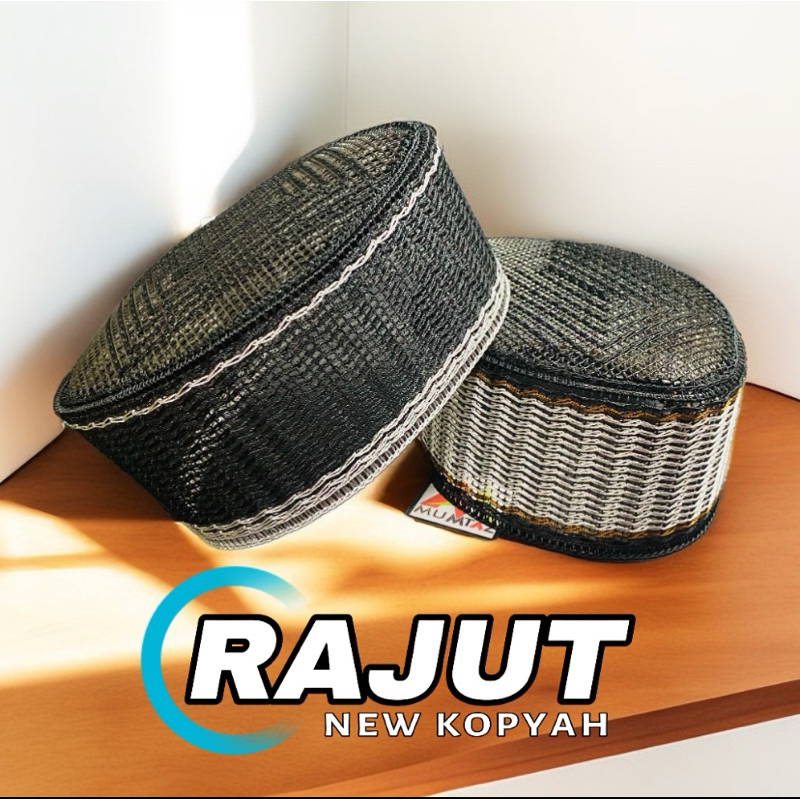 PECI RAJUT GAYA AKAR - PECI RAJUT POLOS - PECI BENANG WARNA HITAM MOTIF