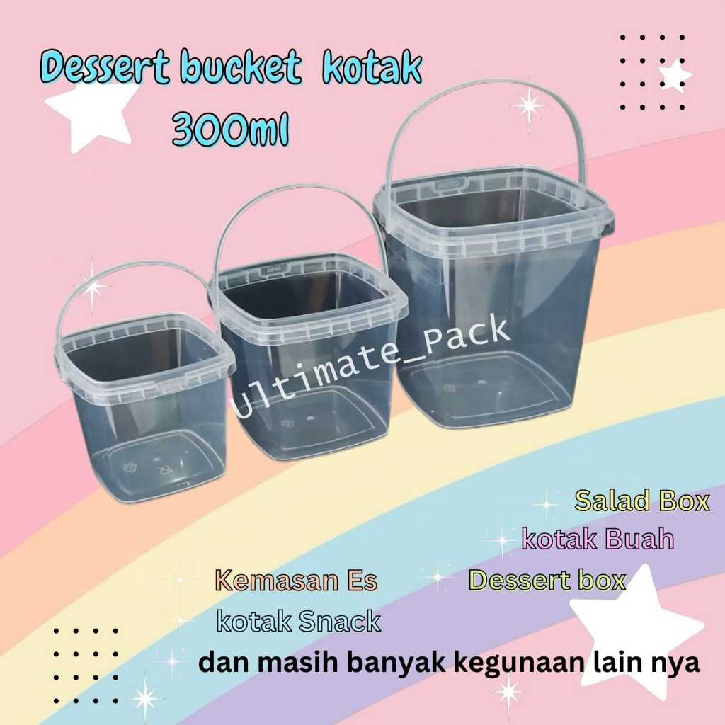 Ember KOTAK Dessert cup (SATUAN) toples plastik dessert