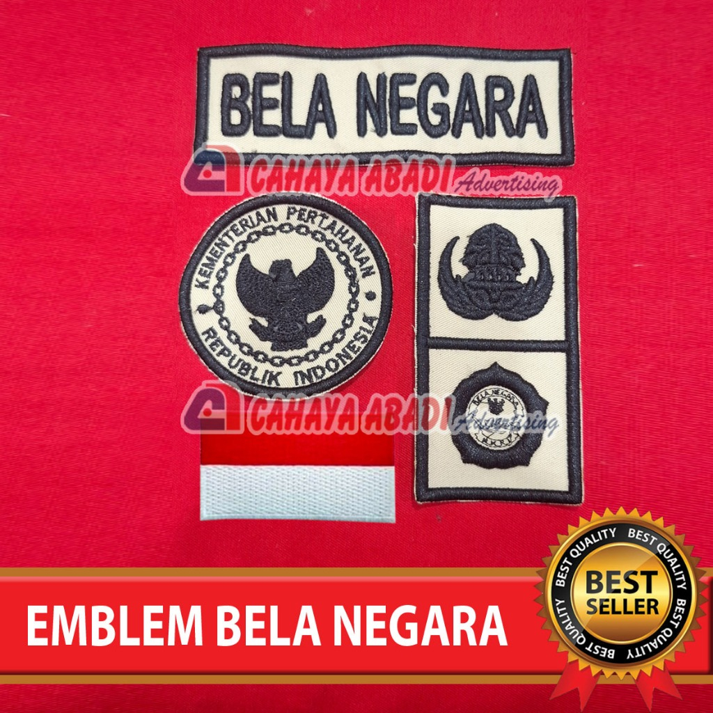 Emblem Bordir Timbul Bela Negara