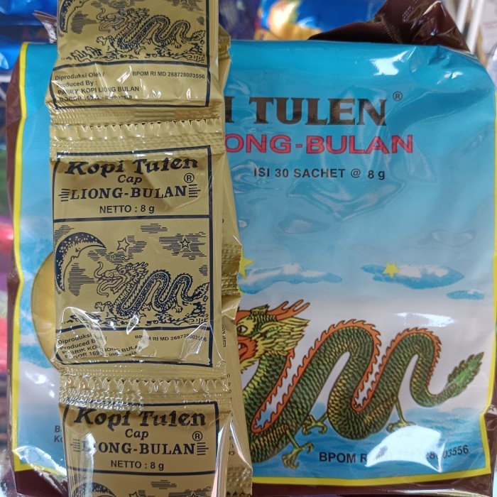 

Kopi Liong Bulan Mini Tanpa Gula 8 gr Renceng Sachet isi 10 pcs