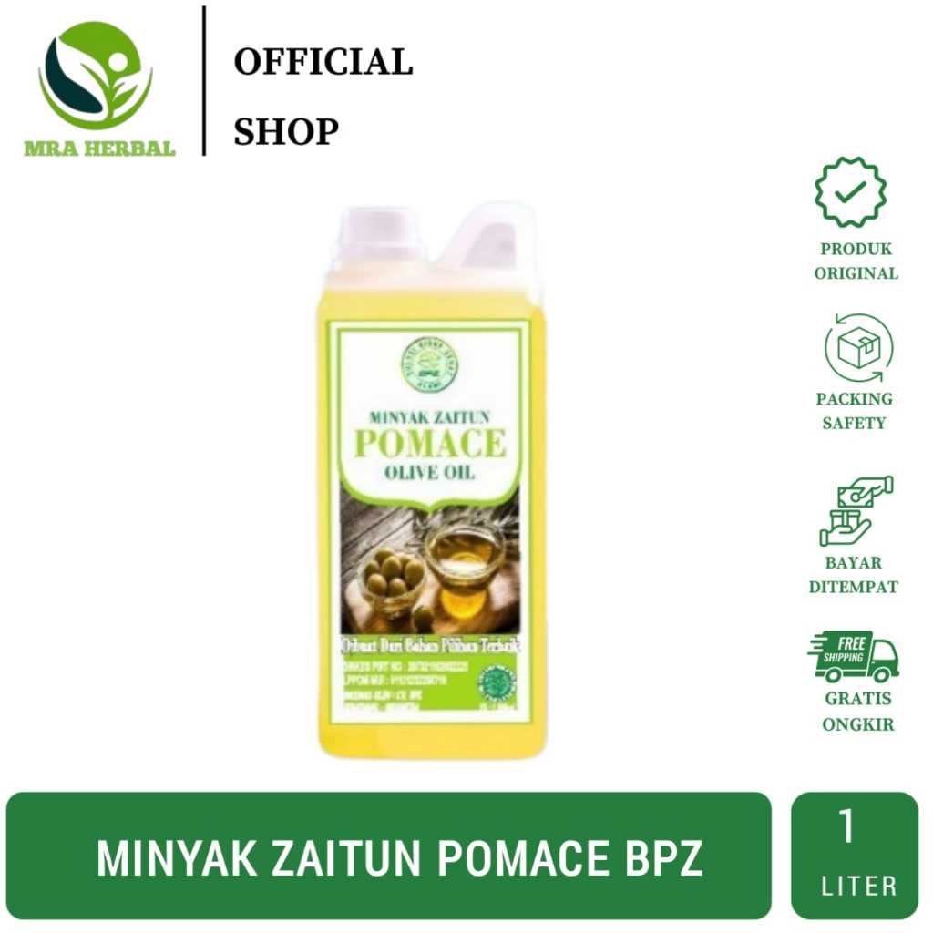 

Zaitun Pomace Olive Oil BPZ | Minyak Zaitun Pomace | Zaitun Extra Virgin Olive Oil 1000 ml