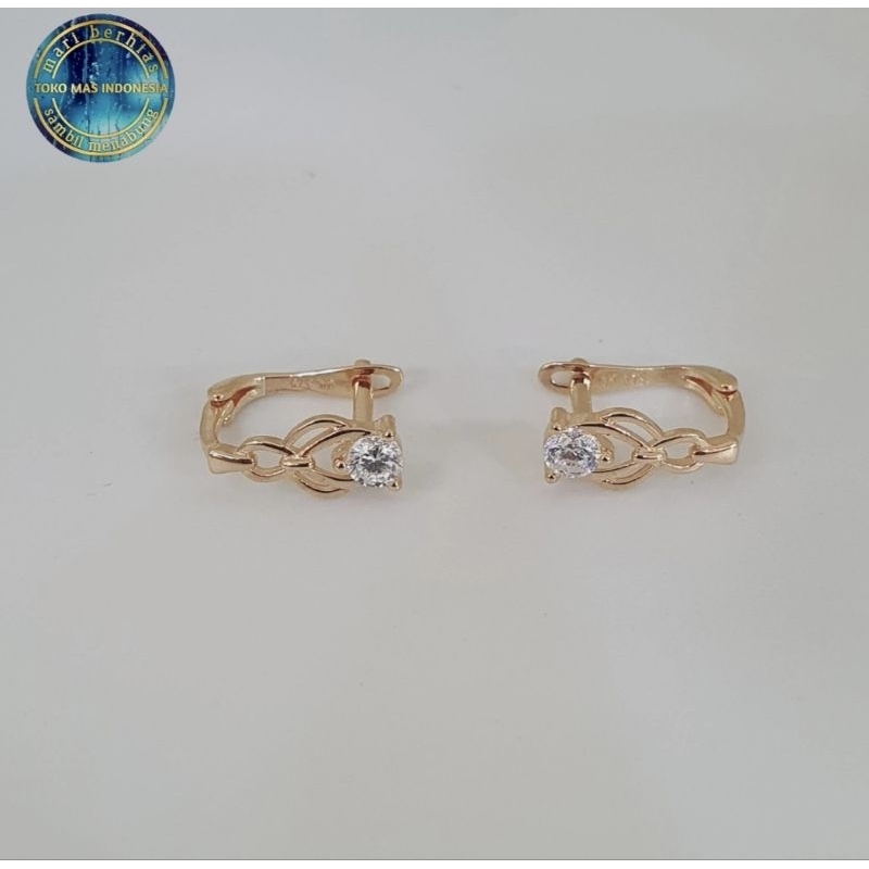 Anting Jepit Wanita Emas Asli Kadar 375