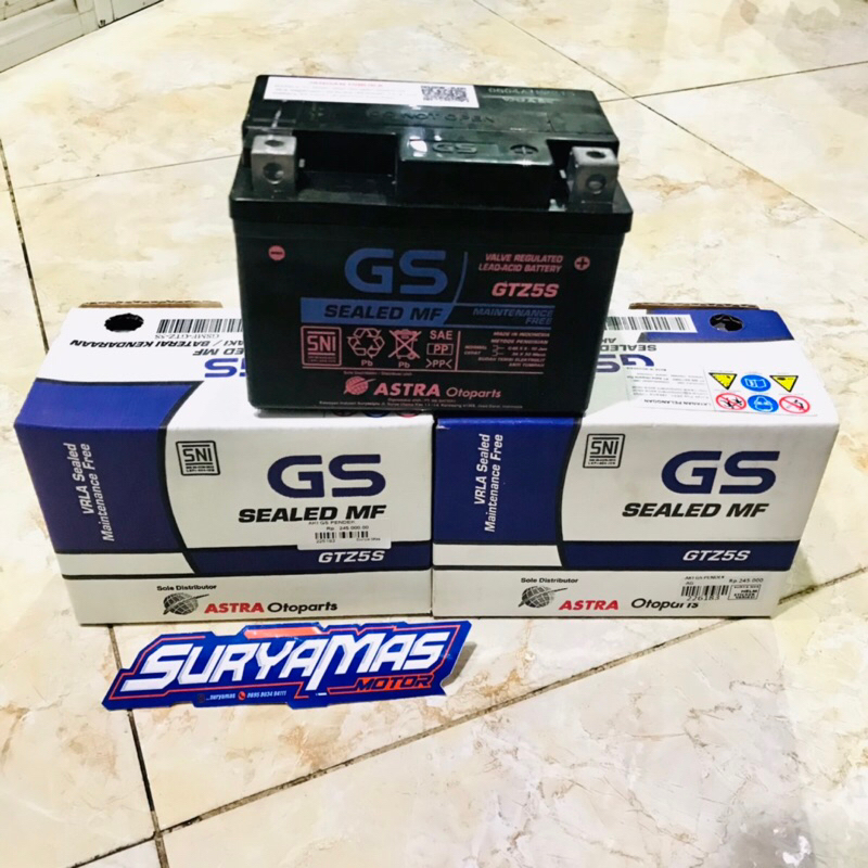 AKI GS SEALED MF GTZ5S ( SEMI KERING ) MIO / VIXION / VARIO / BEAT / SCOOPY / REVO / SUPRA X 125