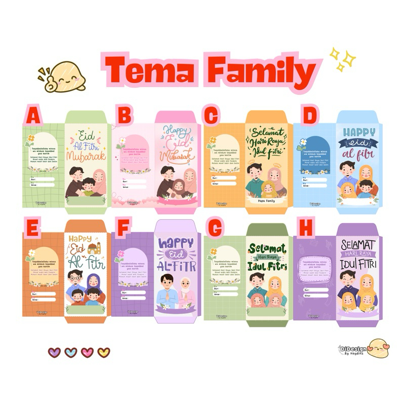 

Amplop Lebaran custom tema family keluarga